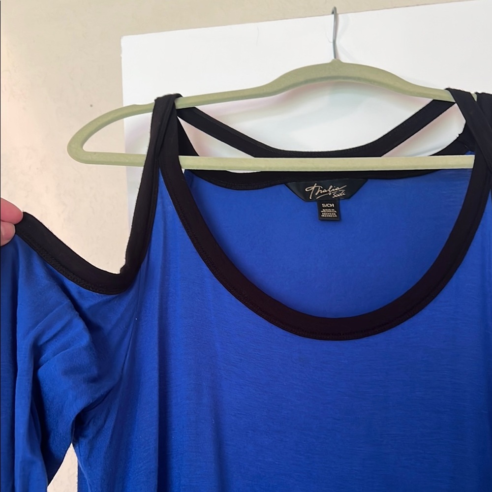 Thalia Sodi Blue Sleeveless Cut Out Tank Top